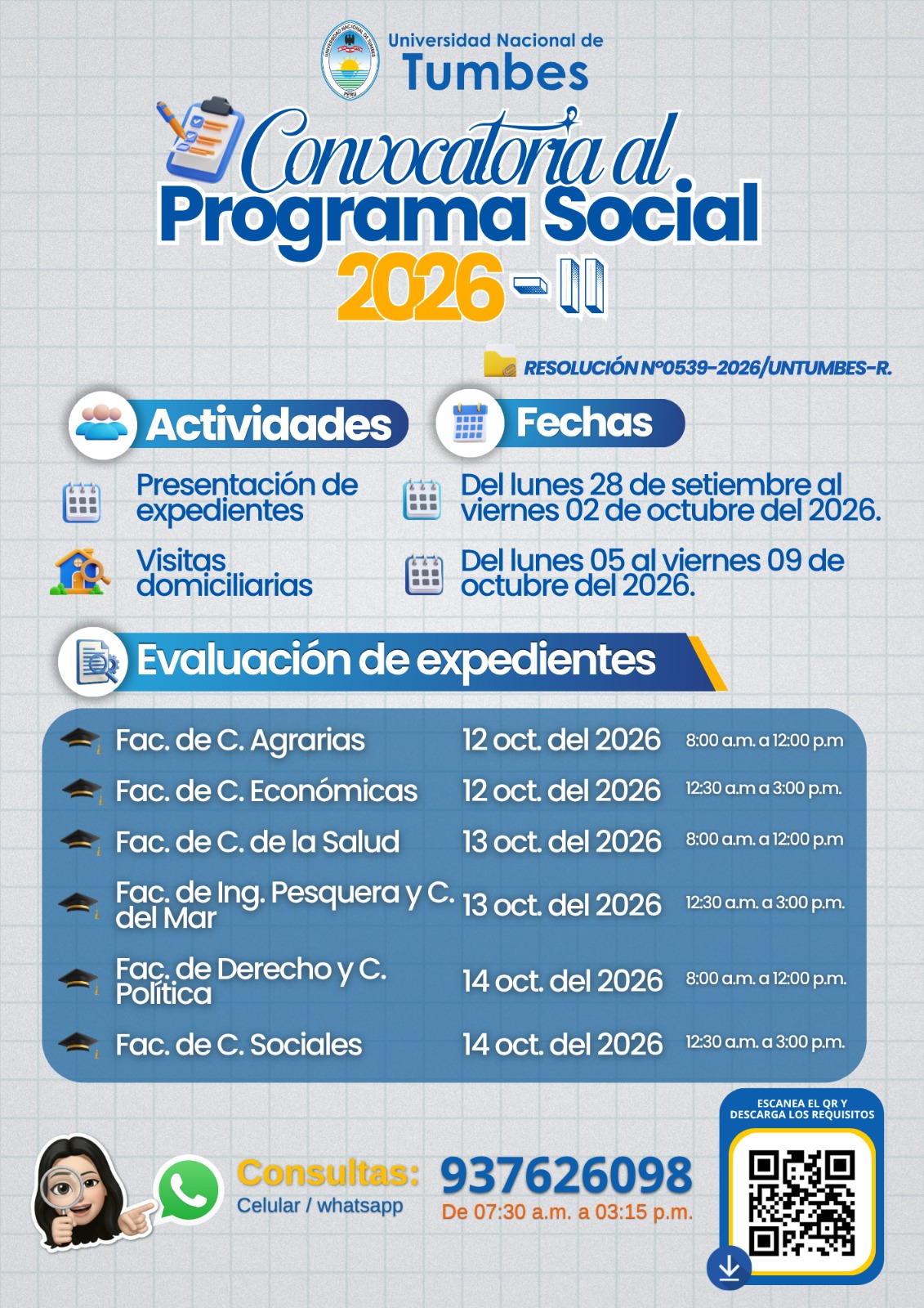 CONVOCATORIA A CONCURSO PROGRAMA SOCIAL PARA ESTUDIANTES SEMESTRE 2026-II
